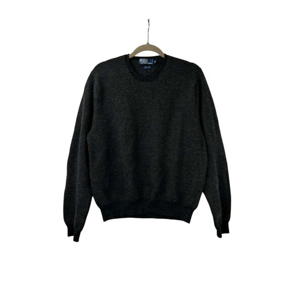 Polo Ralph Lauren Sweater Women's XXL Charcoal Gray 100% Wool Crew Neck - Picture 1 of 11